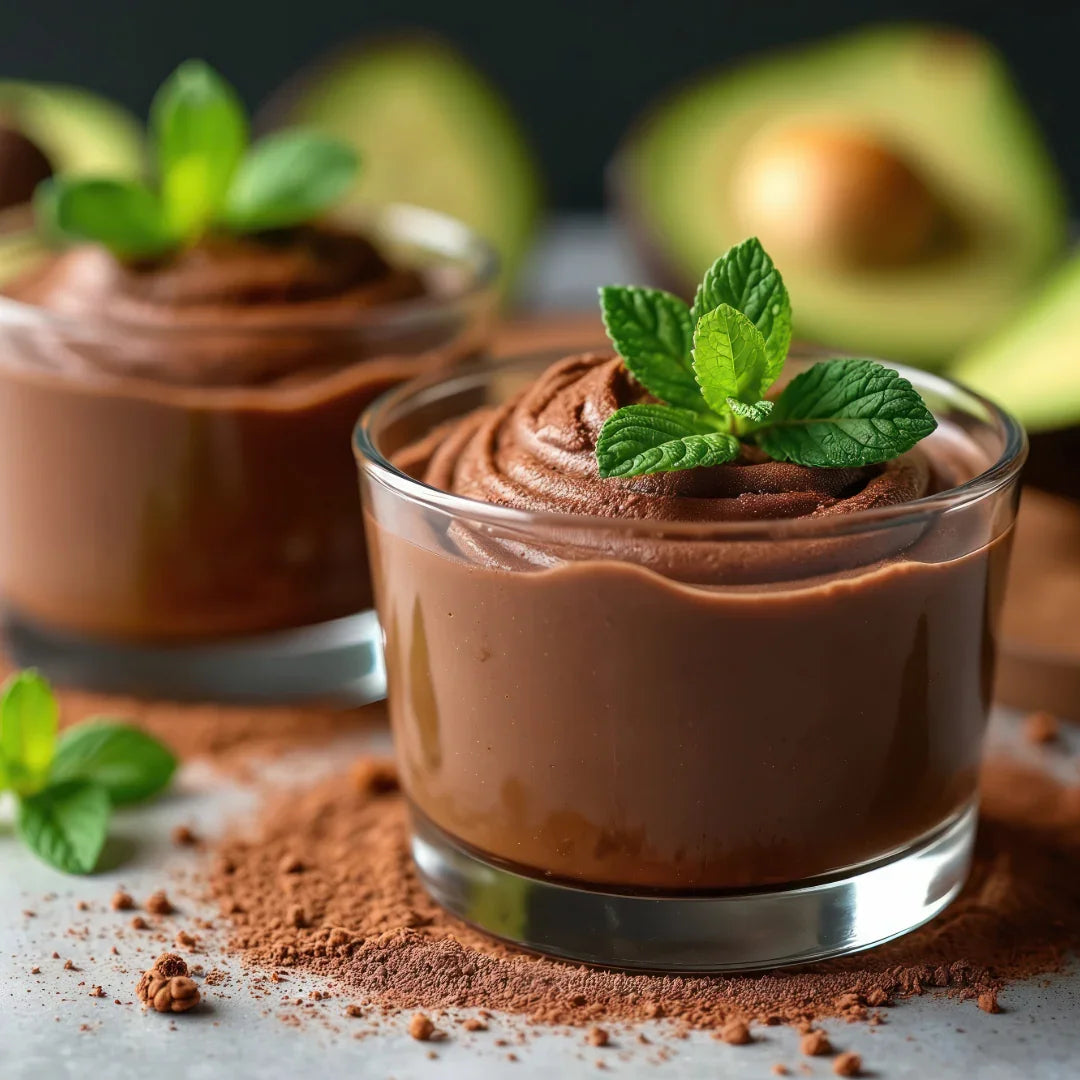 mousse chocolate negro y aguacate