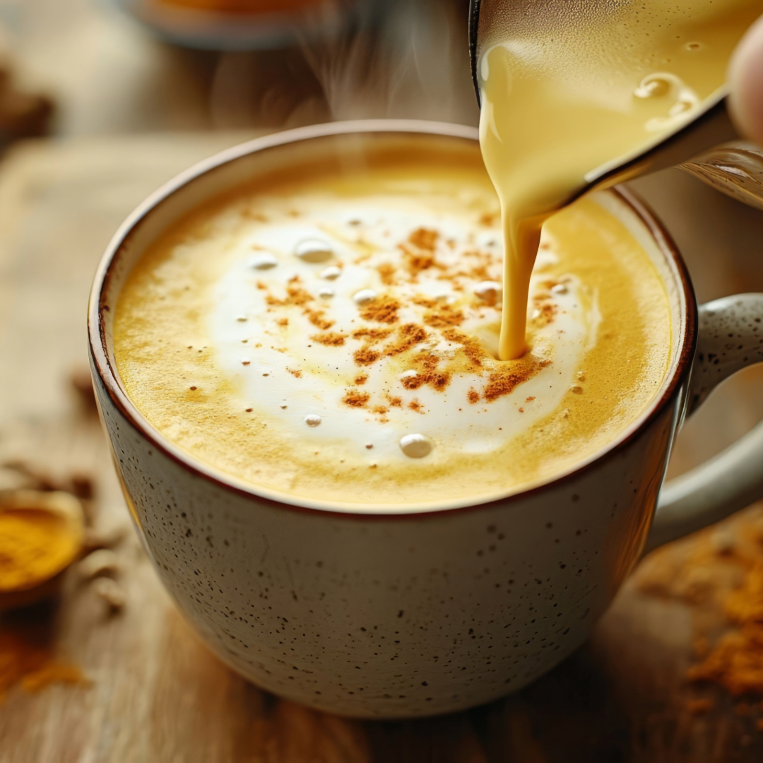 batido caliente de curcuma latte