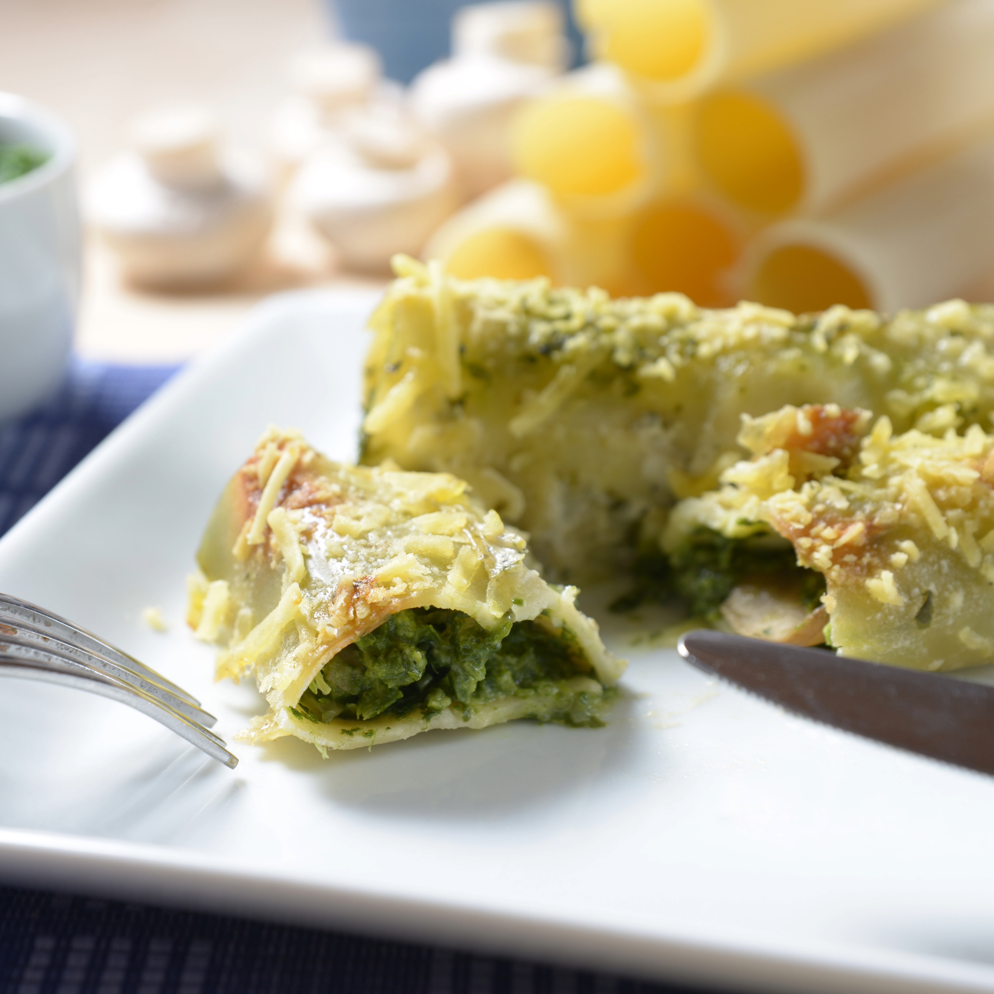 Canelones de espinacas